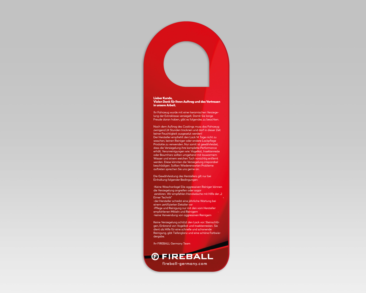 Autopflege Fireball - FIREBALL Innenspiegel-Anhänger Bitte nicht Waschen